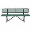 Expanded Steel Bench With Back, 72" x 24" x 33", Green Seat/Back, Black Base