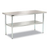 Work Table With Undershelf, Rectangular, 60 x 30 x 35, Silver Top, Silver Base/Legs