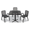 Outdoor Dining Set, Square, 36 x 36 x 29, Black Top, Black Base/Legs