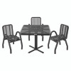 Outdoor Dining Set, Square, 36 x 36 x 36, Black Top, Black Base/Legs