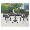 Outdoor Dining Set, Square, 36 x 36 x 36, Black Top, Black Base/Legs