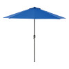 Outdoor Umbrella With Tilt Mechanism, 102" Span, 94" Long, Blue Canopy, Black Handle