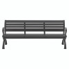 Aluminum Bench With Back, 73" x 22.75" x 30.75", Black Seat/Back, Black Base