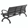 Aluminum Bench With Back, 73" x 22.75" x 30.75", Black Seat/Back, Black Base
