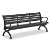 Aluminum Bench With Back, 73" x 22.75" x 30.75", Black Seat/Back, Black Base