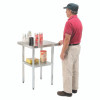 Work Table With Undershelf, Square, 30 x 30 x 35, Silver Top, Silver Base/Legs