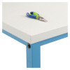 Adjustable Height Heavy Duty Workbenches, 5,000 Lbs, 72 x 30 x 31.63 To 43.63, White/Blue