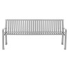 Steel Slat Benches With Back, 72" x 26" x 31", Gray Seat/Back, Gray Base