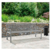 Steel Slat Benches With Back, 72" x 26" x 31", Gray Seat/Back, Gray Base