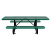 Ada Compliant Expanded Steel Picnic Table, Rectangular, 96 x 60 x 21.5, Green Top And Base