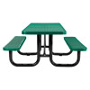 Ada Compliant Expanded Steel Picnic Table, Rectangular, 96 x 60 x 21.5, Green Top And Base
