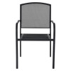 Interion Mesh Cafe Table And Chair Sets, Round, 48" Dia x 29"h, Black Top, Black Base/Legs