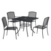 Interion Mesh Cafe Table And Chair Sets, Square, 48 x 48 x 29, Black Top, Black Base/Legs