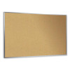 Aluminum-Frame Natural Corkboard, 24" x 18", Tan Surface, Satin Aluminum Frame