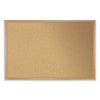 Aluminum-Frame Natural Corkboard, 36" x 24", Tan Surface, Satin Aluminum Frame