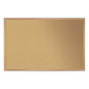 Natural Cork Bulletin Board With Wood Frame, 36" x 24", Tan Surface, Oak Finished Wood Frame