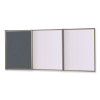Visuall Pc Whiteboard Cabinet With Fabric Bulletin Board Exterior Doors, 36" x 24", Gray/White Surface, Satin Aluminum Frame