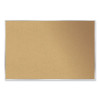 Aluminum-Frame Natural Corkboard, 60.5" x 48.5", Tan Surface, Satin Aluminum Frame