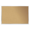 Aluminum-Frame Natural Corkboard, 60.5" x 48.5", Tan Surface, Satin Aluminum Frame