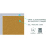 Natural Cork Bulletin Board With Aluminum Frame, 87.91" x 48.5", Tan Surface, Satin Aluminum Frame