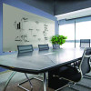 Aria Low-Profile Frameless Magnetic Glassboard, 120" x 48", Gray Surface