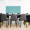 Aria Low-Profile Frameless Magnetic Glassboard, 72" x 48", Denim Blue Surface