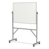 Reversible Magnetic Porcelain Whiteboard With Aluminum Frame, 53.25" x 72.25", White Surface, Satin Aluminum Frame