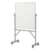 Reversible Magnetic Porcelain Whiteboard With Aluminum Frame, 36" x 48", White Surface, Satin Aluminum Frame