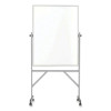 Reversible Magnetic Porcelain Whiteboard With Aluminum Frame, 36" x 48", White Surface, Satin Aluminum Frame