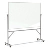 Reversible Magnetic Porcelain Whiteboard With Aluminum Frame, 101.25" x 78.25", White Surface, Satin Aluminum Frame