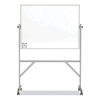 Reversible Magnetic Hygienic Porcelain Whiteboard With Aluminum Frame, 48" x 36", White Surface, Satin Aluminum Frame