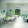 Coda Low Profile Circular Magnetic Glassboard, 48 x 48, Smoke Surface
