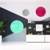 Coda Low Profile Circular Non-Magnetic Glassboard, 36 x 36, Denim Surface