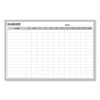 In/Out Magnetic Whiteboard, Personnel In/Out Tracking Chart, 48.5" x 36.5", White/Gray Surface, Satin Aluminum Frame