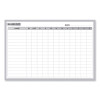 In/Out Magnetic Whiteboard, Personnel In/Out Tracking Chart, 72.5" x 48.5", White/Gray Surface, Satin Aluminum Frame