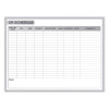 Or Schedule Magnetic Whiteboard, Operating Room Scheduling Chart, 48.5" x 36.5", White/Gray Surface, Satin Aluminum Frame