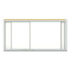 Horizontal Sliding Porcelain Magnetic Whiteboard, 144" x 48", White Surface, Anodized Aluminum Frame