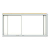 Horizontal Sliding Porcelain Magnetic Whiteboard, 72" x 48", White Surface, Anodized Aluminum Frame