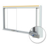 Horizontal Sliding Porcelain Magnetic Whiteboard, 96" x 48", White Surface, Anodized Aluminum Frame