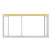 Horizontal Sliding Porcelain Magnetic Whiteboard, 96" x 48", White Surface, Anodized Aluminum Frame