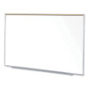 Magnetic Porcelain Whiteboard With Aluminum Frame And Maprail, 96.53" x 60.47", White Surface, Satin Aluminum Frame