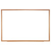 M1 Porcelain Magnetic Whiteboard, 87.94" x 48.5", White Surface, Natural Wood Frame