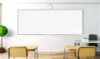 Two-Piece M2 Non-Magnetic Whiteboard With Aluminum Frame, 144.5" x 48.5", White Surface, Satin Aluminum Frame