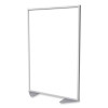 Floor Partition With Aluminum Frame, 48.06 x 2.04 x 53.86, White