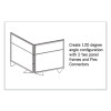 Floor Partition With Aluminum Frame And 2 Split Panel Infill, 48.06 x 2.04 x 53.86, White/Carmel
