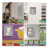 1 Door Enclosed Vinyl Bulletin Board With Satin Frame, 18" x 24", Silver Surface, Satin Aluminum Frame