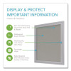 1 Door Enclosed Vinyl Bulletin Board With Satin Frame, 24" x 36", Silver Surface, Satin Aluminum Frame