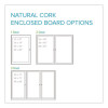 1 Door Enclosed Natural Cork Bulletin Board With Satin Frame, 30" x 36", Tan Surface, Satin Aluminum Frame