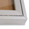 1 Door Enclosed Natural Cork Bulletin Board With Satin Frame, 30" x 36", Tan Surface, Satin Aluminum Frame