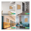 1 Door Enclosed Natural Cork Bulletin Board With Satin Frame, 36" x 36", Tan Surface, Satin Aluminum Frame